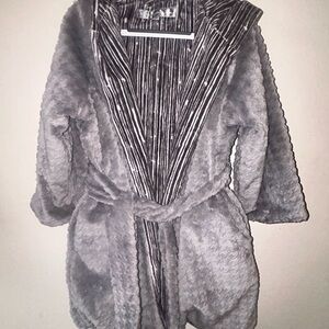 Plush Gray Kids' Pajama Robe